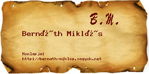 Bernáth Miklós névjegykártya