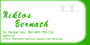 miklos bernath business card